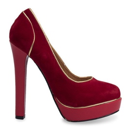 Klassische Stilettos auf der Plattform 805 Rot