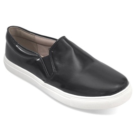 Klassische Slip On Q1-1 Schwarze Turnschuhe