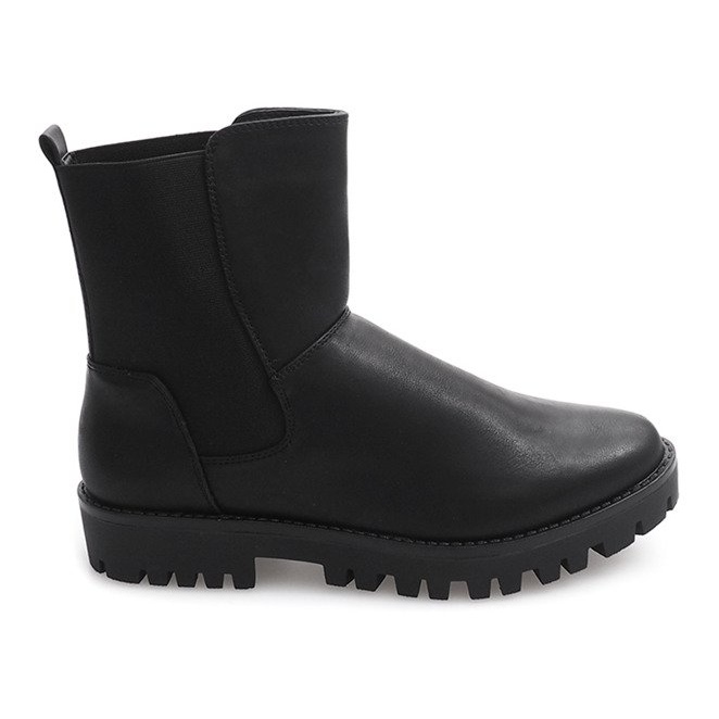 Warm Booties Jodhpur-Stiefel mit Gummizug 976-PA Schwarz
