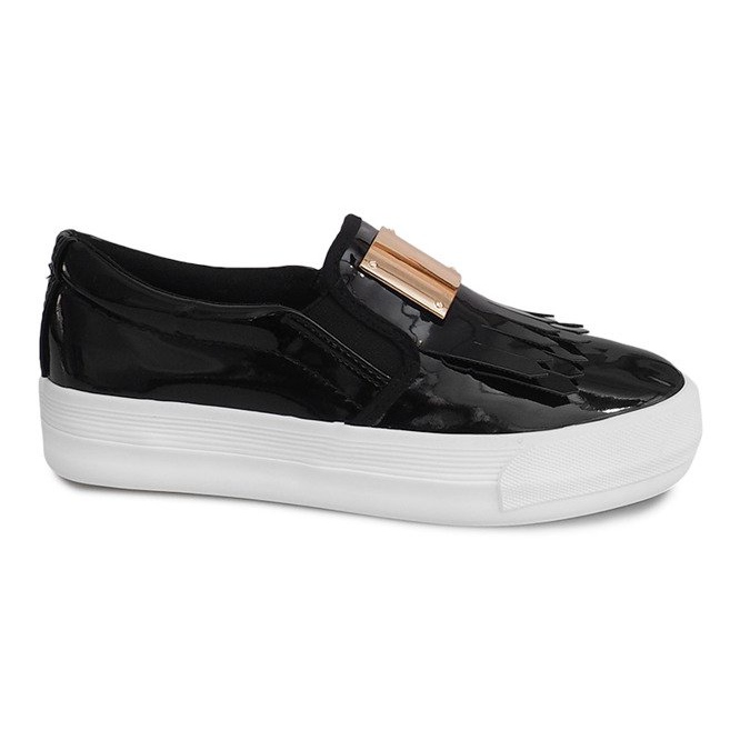 Lackierte Sneakers On Wedge S-1 Schwarz