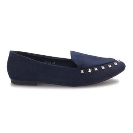 Marineblaue Slipper mit Hawen-Nieten
