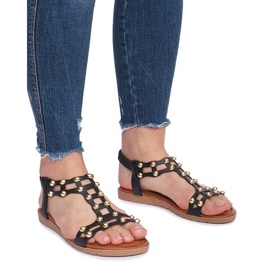 Sommer schwarze flache Sandalen