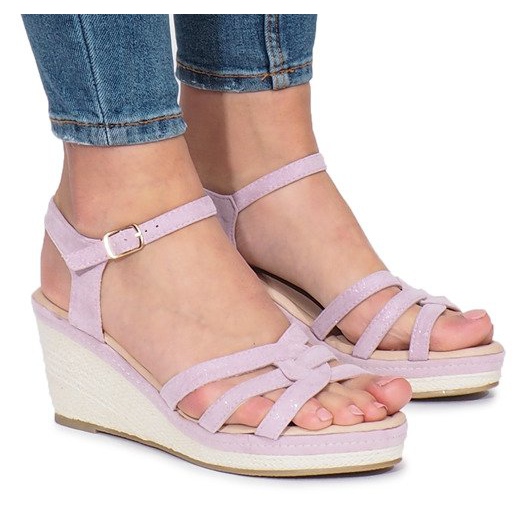 Lila Glavel Keilsandalen violett