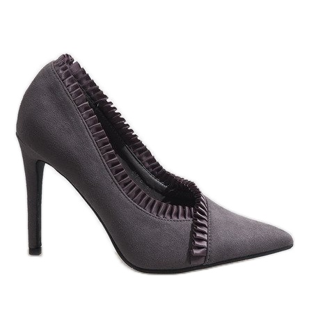 Graue klassische High Heels C72P