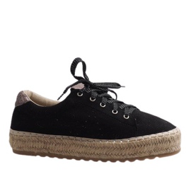 Schwarze BB01P Espadrilles mit Schnürung