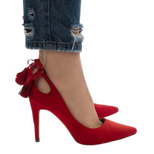 Rote Wildleder D-10 Absätze