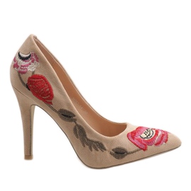 Beige Wildleder Heels 9053-14