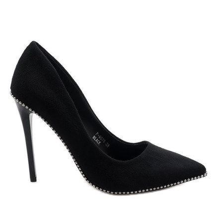 Schwarze Wildleder Stilettos P-6378