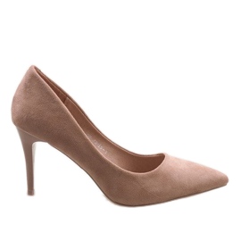 Rosa klassische Stilettos aus Wildleder 100-828ES-1