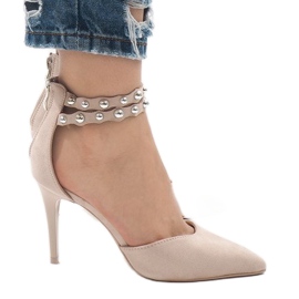 Beige High Heels Sandalen B-51