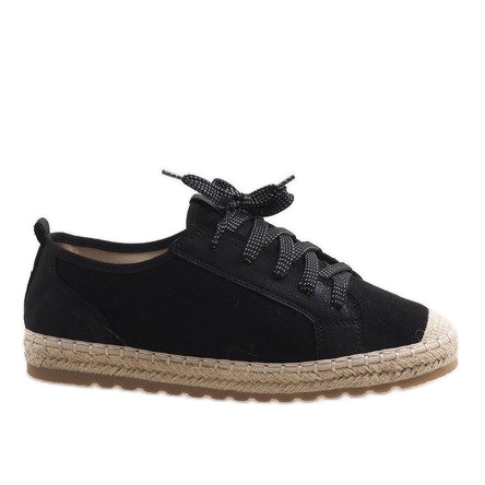 Schwarze BB02P Espadrilles mit Schnürung