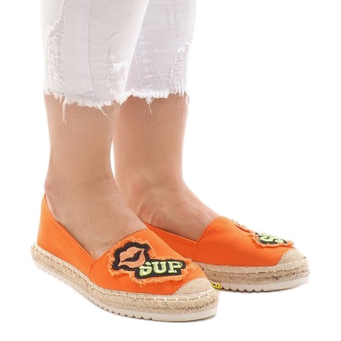 Orangefarbene Espadrilles L-1047