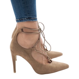Beige Pumps an der Ferse 4524-14