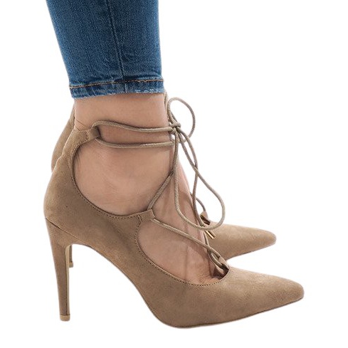 Beige Pumps an der Ferse 4524-14