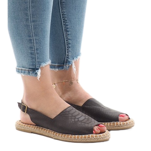 Braune Espadrilles-Sandalen B218