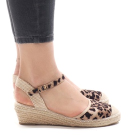 Leopard Keilsandalen Espadrilles LLI-3M88-51 mehrfarbig