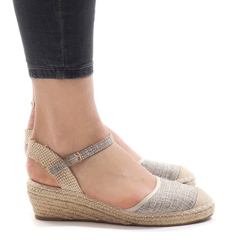 Graue Keilsandalen Espadrilles LLI-3M88-7