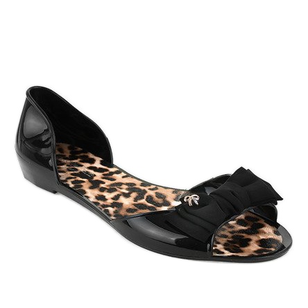 Schwarze Melissen-Gummiballerinas mit Schleife DD506-1