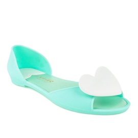 Grüne Meliski-Gummiballerinas mit Herz KM121-14