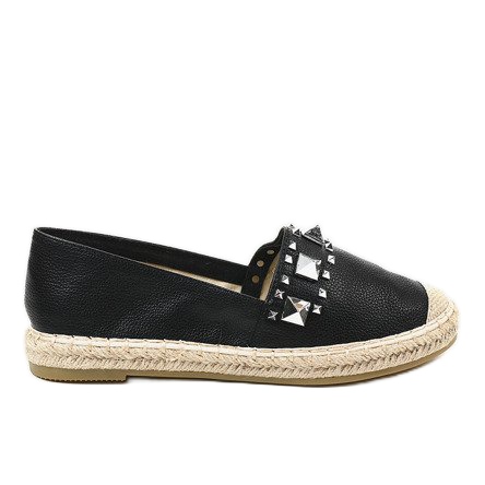 Schwarze Espadrilles mit LX-206 Nieten