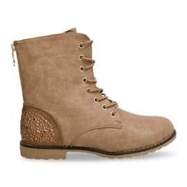 Reich verzierte Stiefel 1511-8 Khaki mehrfarbig grün