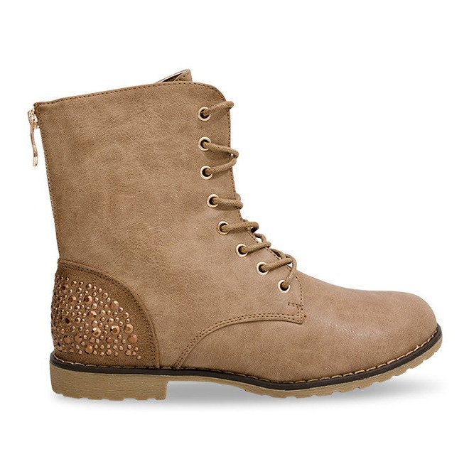 Reich verzierte Stiefel 1511-8 Khaki mehrfarbig grün