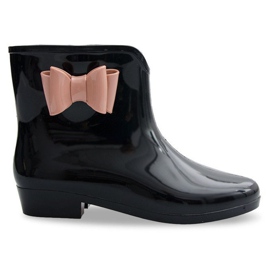 Gummistiefel mit Schleife NEW2 Schwarz