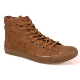 Hohe Sneakers aus Leder 202 Camel braun