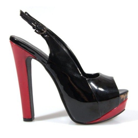 Pumps Sandalen auf der Plattform A8030 Schwarz