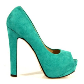 Wildleder Pumps 023 Mint grün
