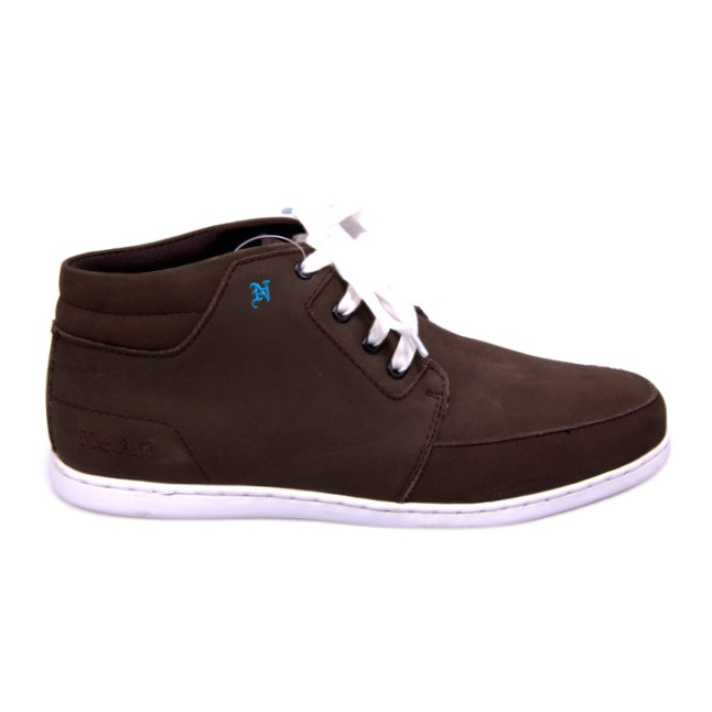 Hohe mittelbraune Sneakers aus Leder