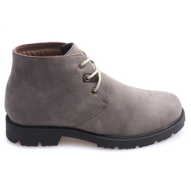 Hohe Schnürschuhe 81909 Taupe grau