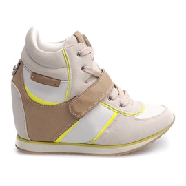 Modische Sneakers mit Keilabsatz JT4 Beige