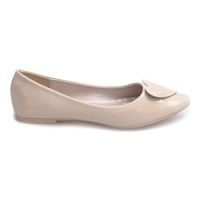 Lackierte Ballerinas mit Herzen 4003 Beige