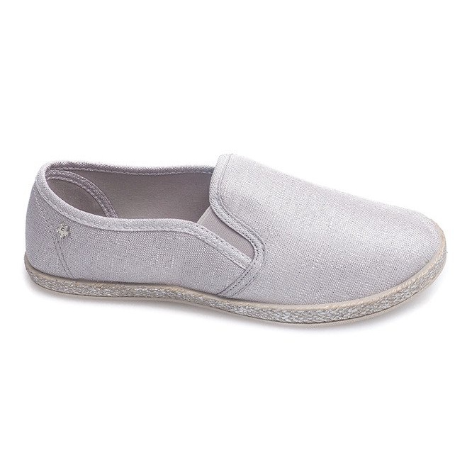 Glänzende Sneakers Espadrilles B740 Silber grau