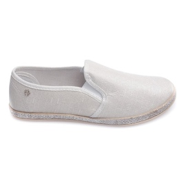 Glänzende Sneaker Espadrilles B740 Weiß