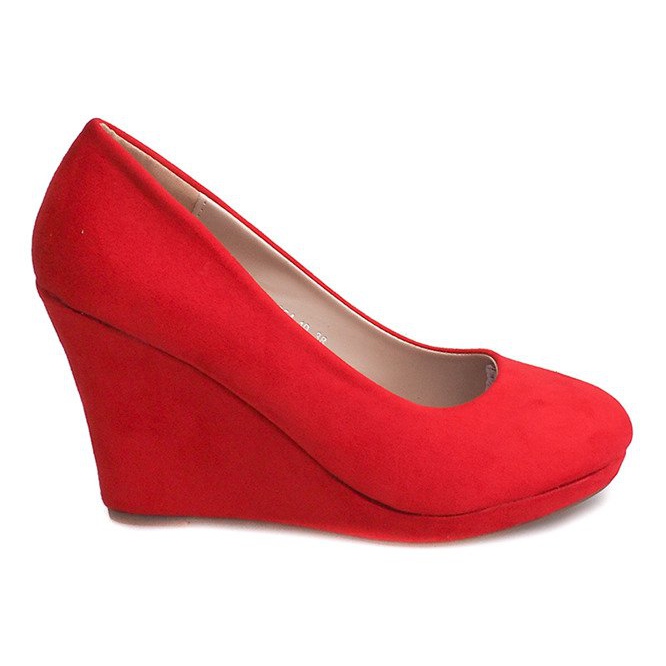 Wildleder Pumps On Wedge 2054 Rot