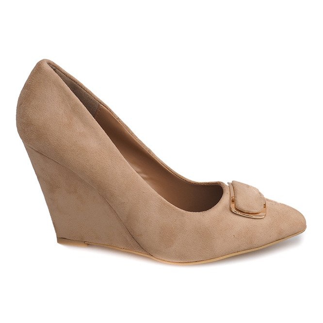Keilpumps aus Wildleder LE113 Beige
