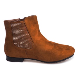 Wildleder Booties Chelsea Boots 7-133 Camel braun