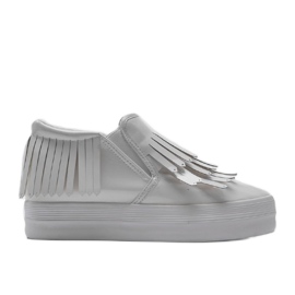 Lackierte Sneakers On Wedge KB-SQ-077 Weiß