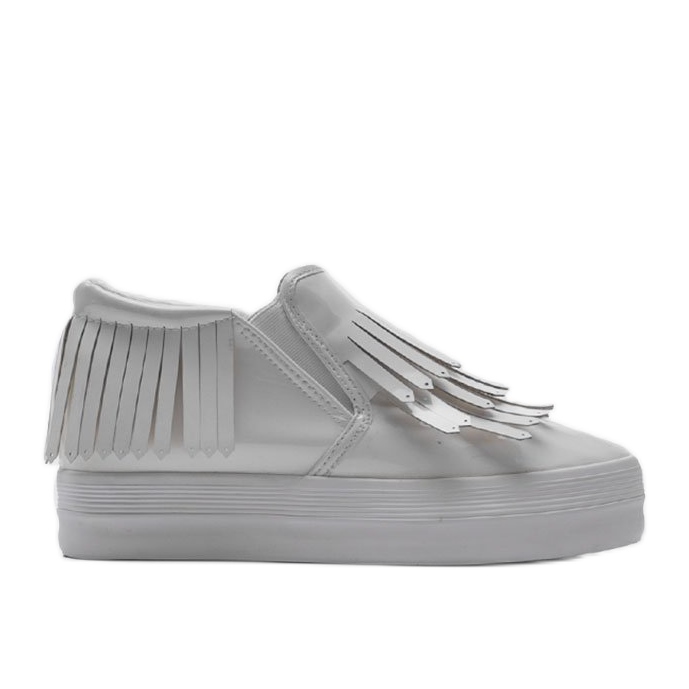 Lackierte Sneakers On Wedge KB-SQ-077 Weiß