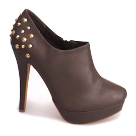 Elegante Stiefel mit hohem Absatz 8860P Khaki