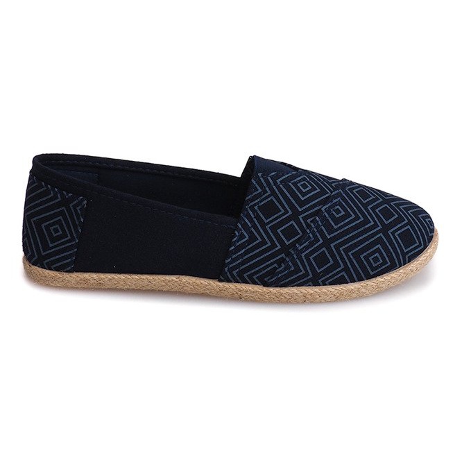 Leinen Espadrilles B211-3 Blaue Turnschuhe