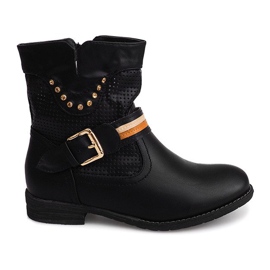 Durchbrochene Stiefeletten Cowboy HC230 Schwarz