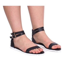 Sandalen mit Reißverschluss 50086 Schwarz