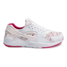 Sportschuhe mit Blumen 613 Weiß