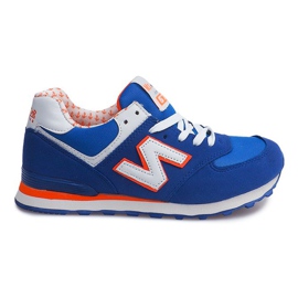 Sportowe Sneaker JK-33 ROYAL / WEISS / ORANGE blau