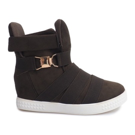 Sneakers mit Keilabsatz 669 Oliv grün