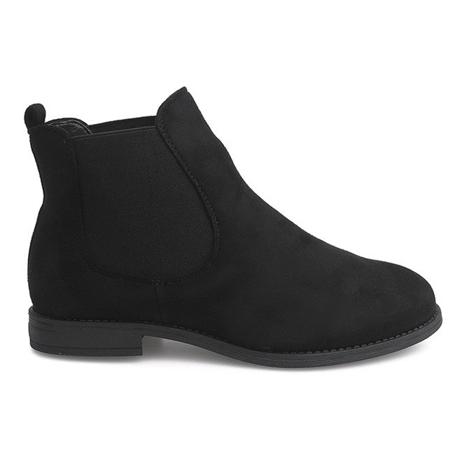 Wildleder Booties Jodhpur Stiefel B2814-KB Schwarz