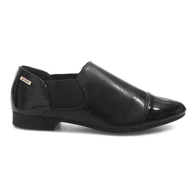 Klassische Slip-On Schuhe TL1165-1 Schwarz